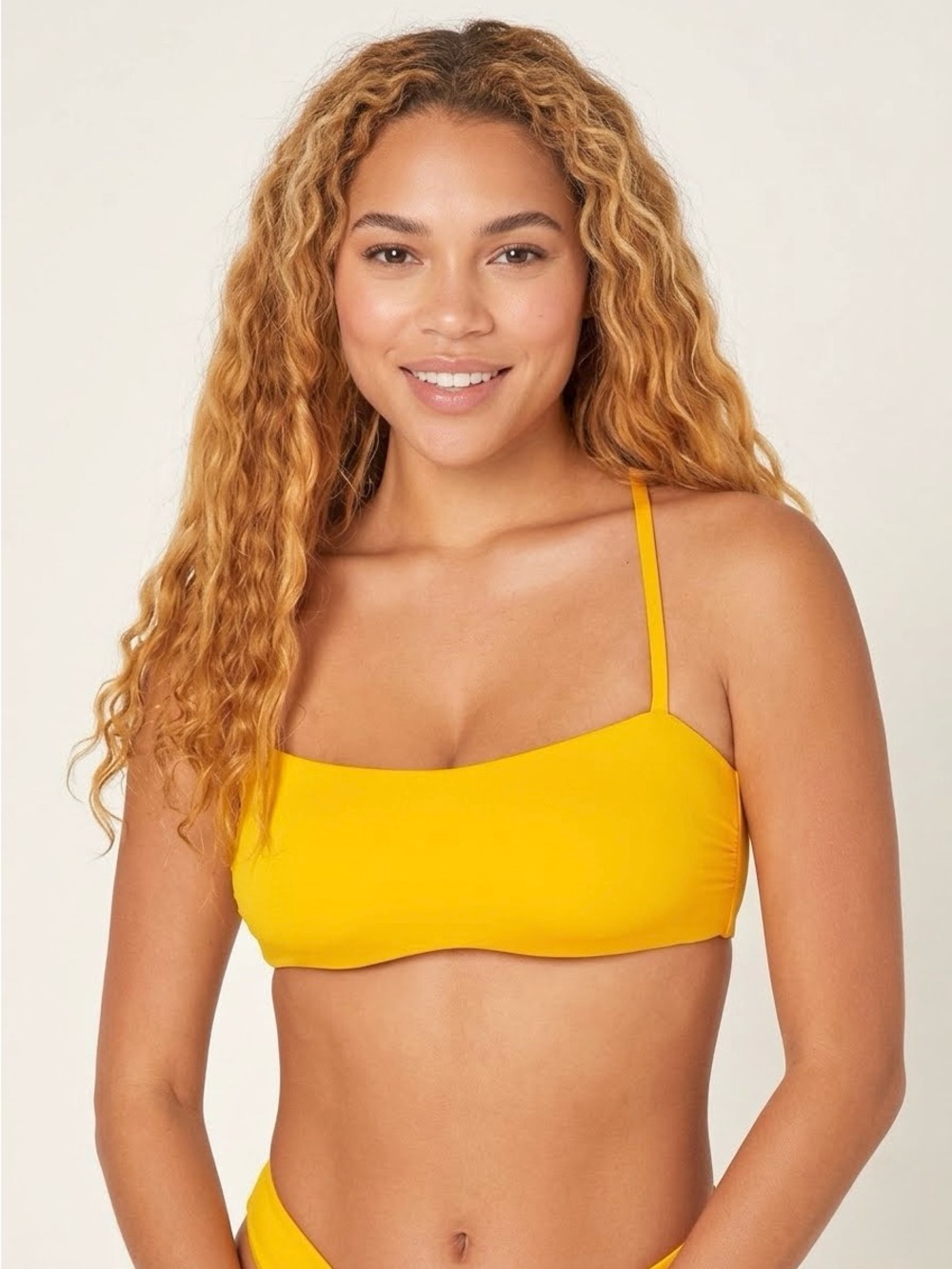 Andie Swim The Newport Bikini Bathing Suit Top, Canary Yellow, Size M, NWT